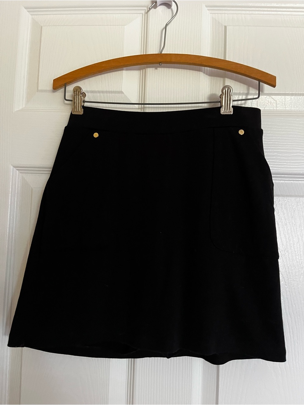 Jones New York Black Skort with Gold Rivet Accents
